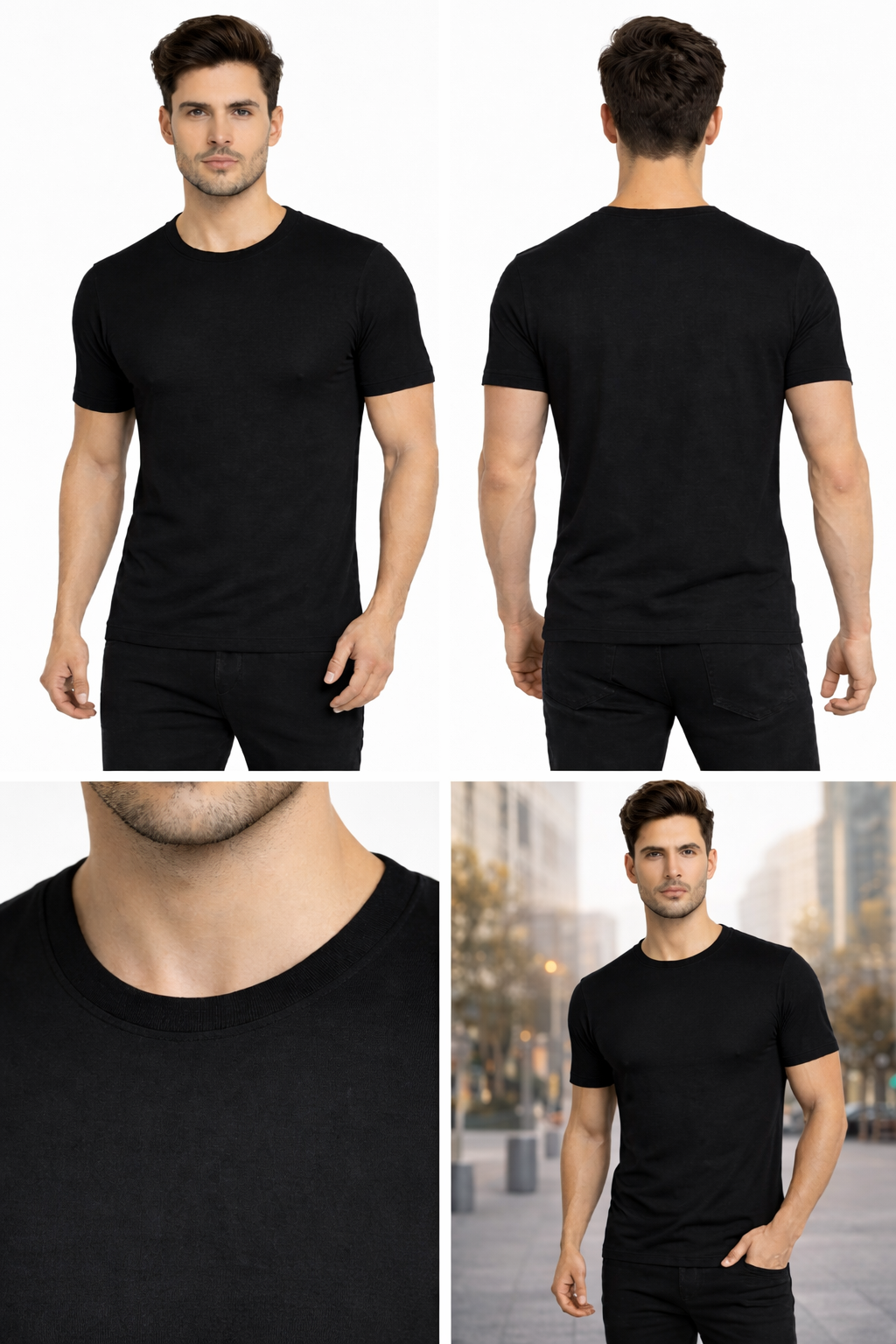 Black Round Neck T-Shirt